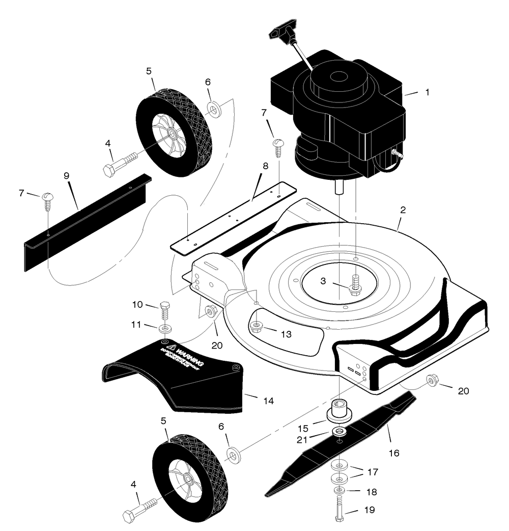 Mower Housing Assembly Diagram and Parts List for 201010X50A 2005 Briggs and Stratton Lawn Mower